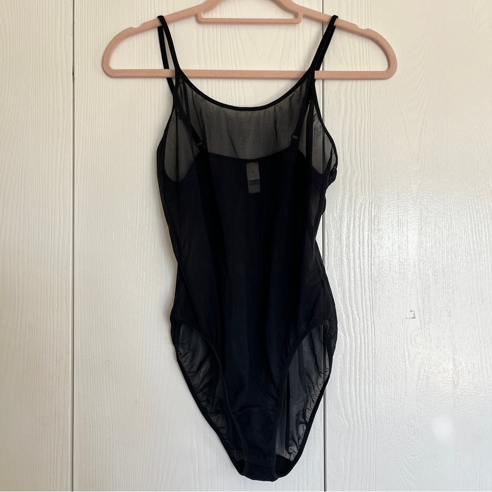 Vintage Victoria’s Secret 80s Black Mesh Sheer Bodysuit